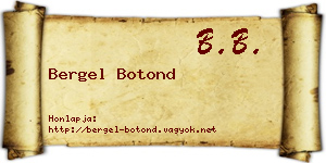 Bergel Botond névjegykártya